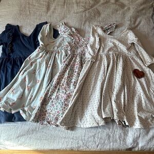 Alice + Ames Twirly Play Dress Bundle of 4- Blue, Cream, and Floral Designs